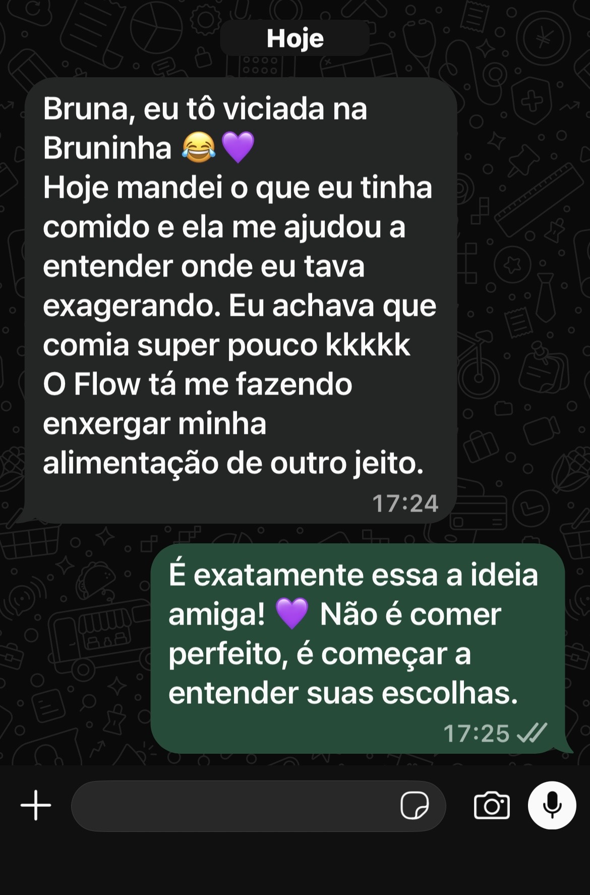 Relato sobre entender as escolhas da alimentação