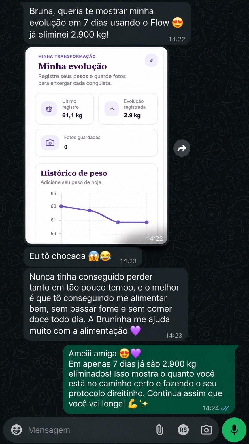 Relato individual de evolução com registros no Flow